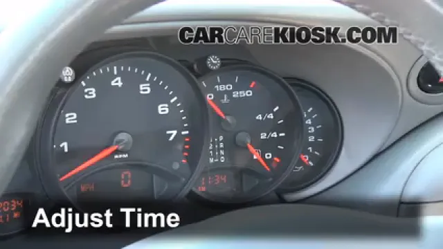 2000 Porsche 911 Carrera 4 3.4L 6 Cyl. Convertible Horloge Régler l'horloge